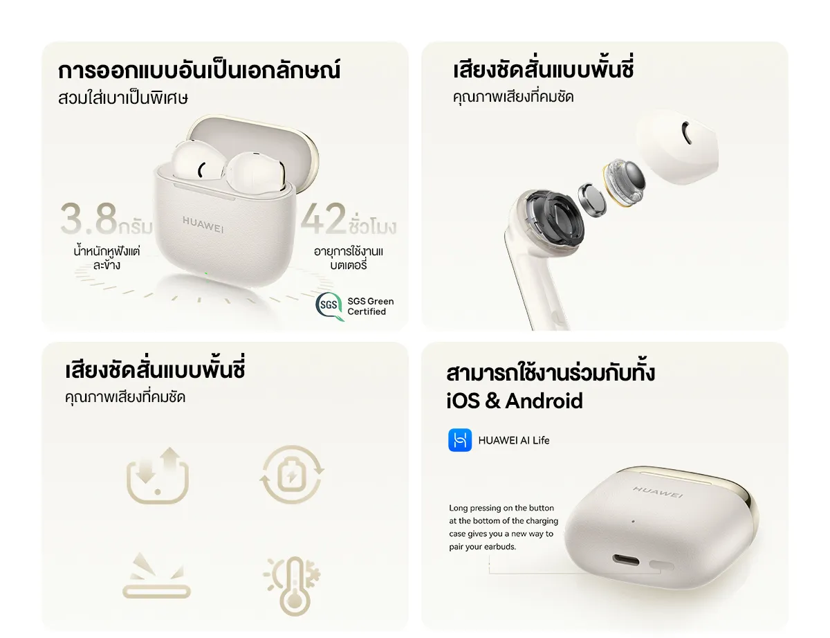 [Bd 10.2 17.00 - 10.3 | 起拍价600.-*] 华为Freebuds Se 3 | 耳机 | 长达42小时音乐播放 | 轻巧便携 官方正品店